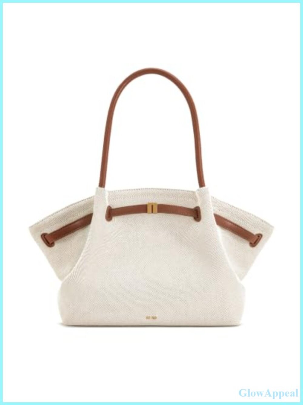 JW PEI Hana Large Canvas Tote Bag Vegan Leather Lining Fits 16" Laptop